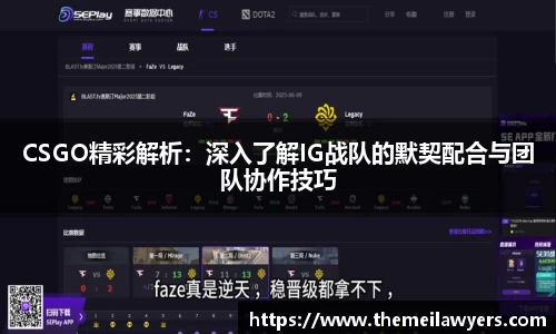 CSGO精彩解析：深入了解IG战队的默契配合与团队协作技巧