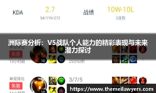 洲际赛分析：V5战队个人能力的精彩表现与未来潜力探讨